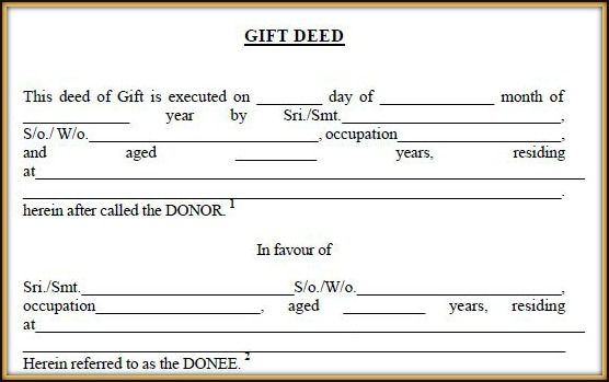 deed of gift of property